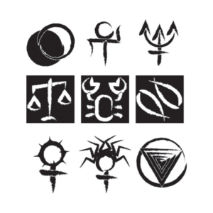 Set of 60 Astrological Icons in Black and White | Diseño Con Ícono por CC Creative Design