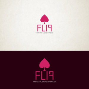 The Logo must contain the following: 1. FLIP in large bold type as the main  text element of the logo.    2. Fantastic Ladies In Poker as the strap-line for the acronym also incorporated but in smaller, but still prominent font. This is all the text. | Logo Design by doarnora