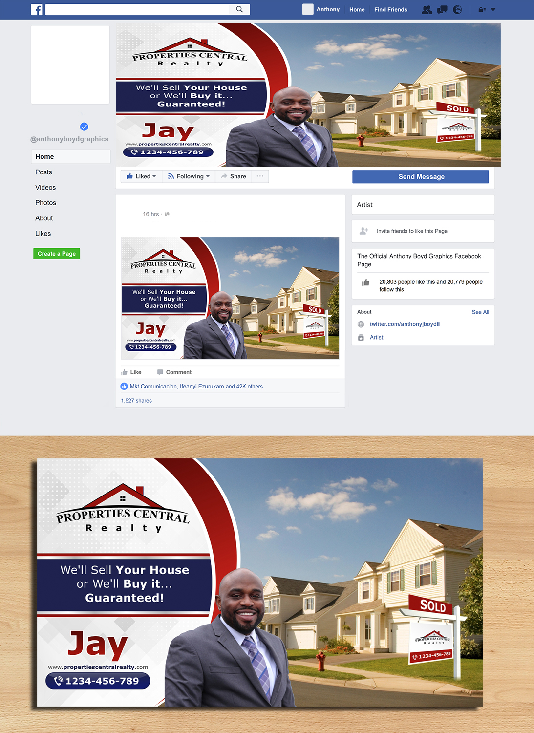 Diseño de Facebook por ecorokerz para Properties Central, Inc | Diseño #21142748