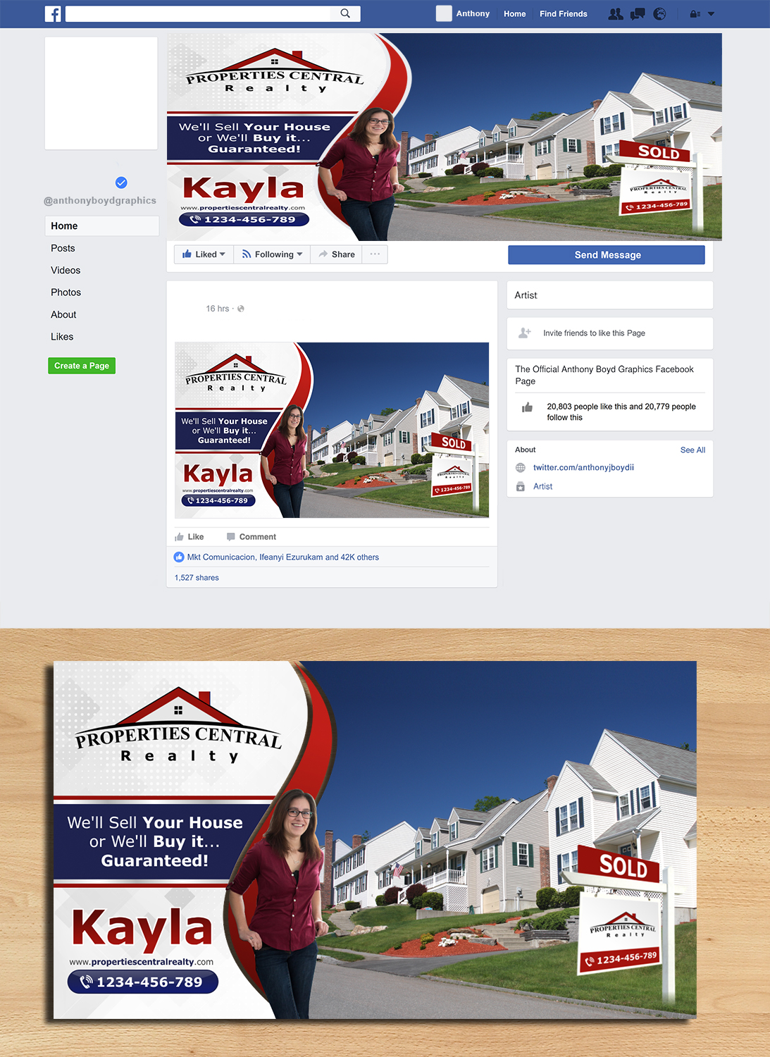 Diseño de Facebook por ecorokerz para Properties Central, Inc | Diseño #21142749