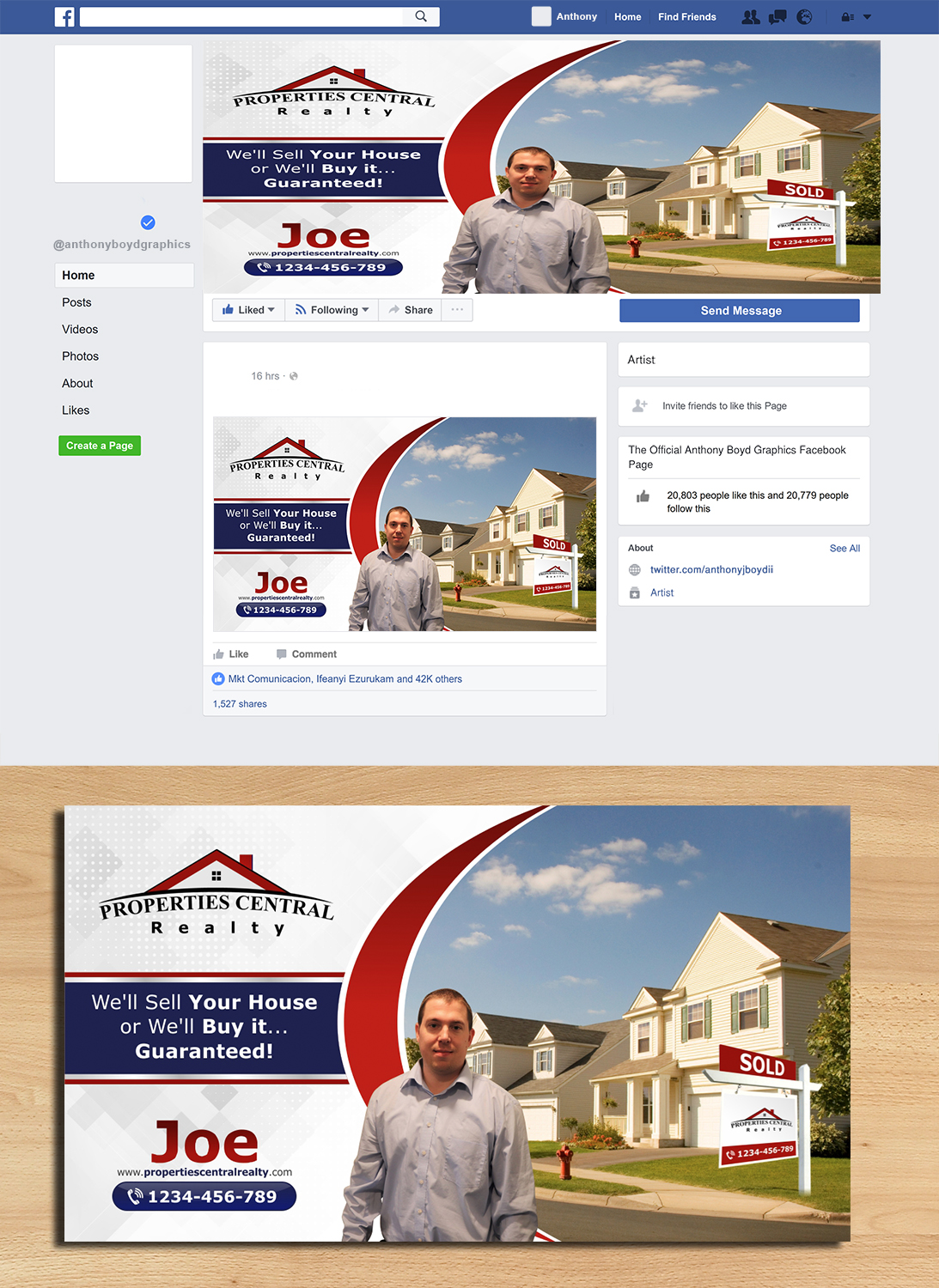 Diseño de Facebook por ecorokerz para Properties Central, Inc | Diseño #21142750