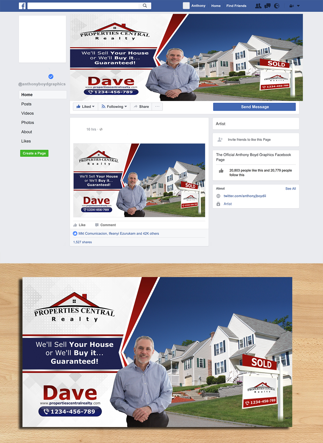 Diseño de Facebook por ecorokerz para Properties Central, Inc | Diseño #21142751
