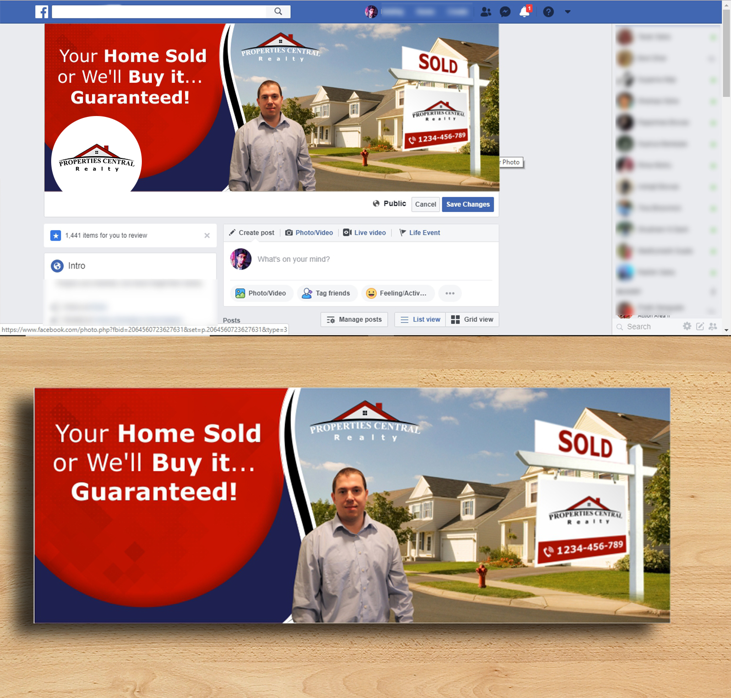 Diseño de Facebook por ecorokerz para Properties Central, Inc | Diseño #21189433