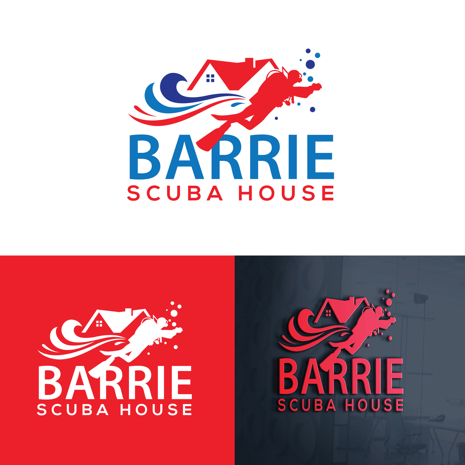 Logo Design by FourtuneDesign for Barrie scuba house  | Design #21172626