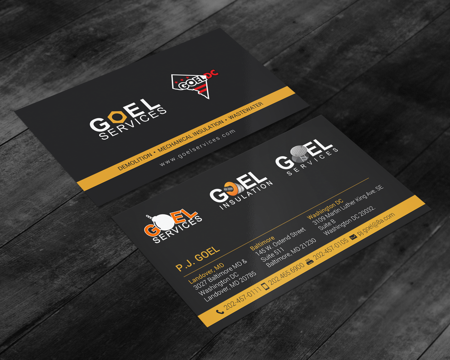 Diseño de Tarjeta de Presentación por chandrayaan.creative para Goel Services, Inc | Diseño #21152679