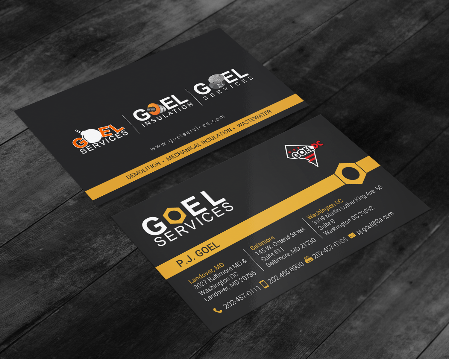 Diseño de Tarjeta de Presentación por chandrayaan.creative para Goel Services, Inc | Diseño #21152981