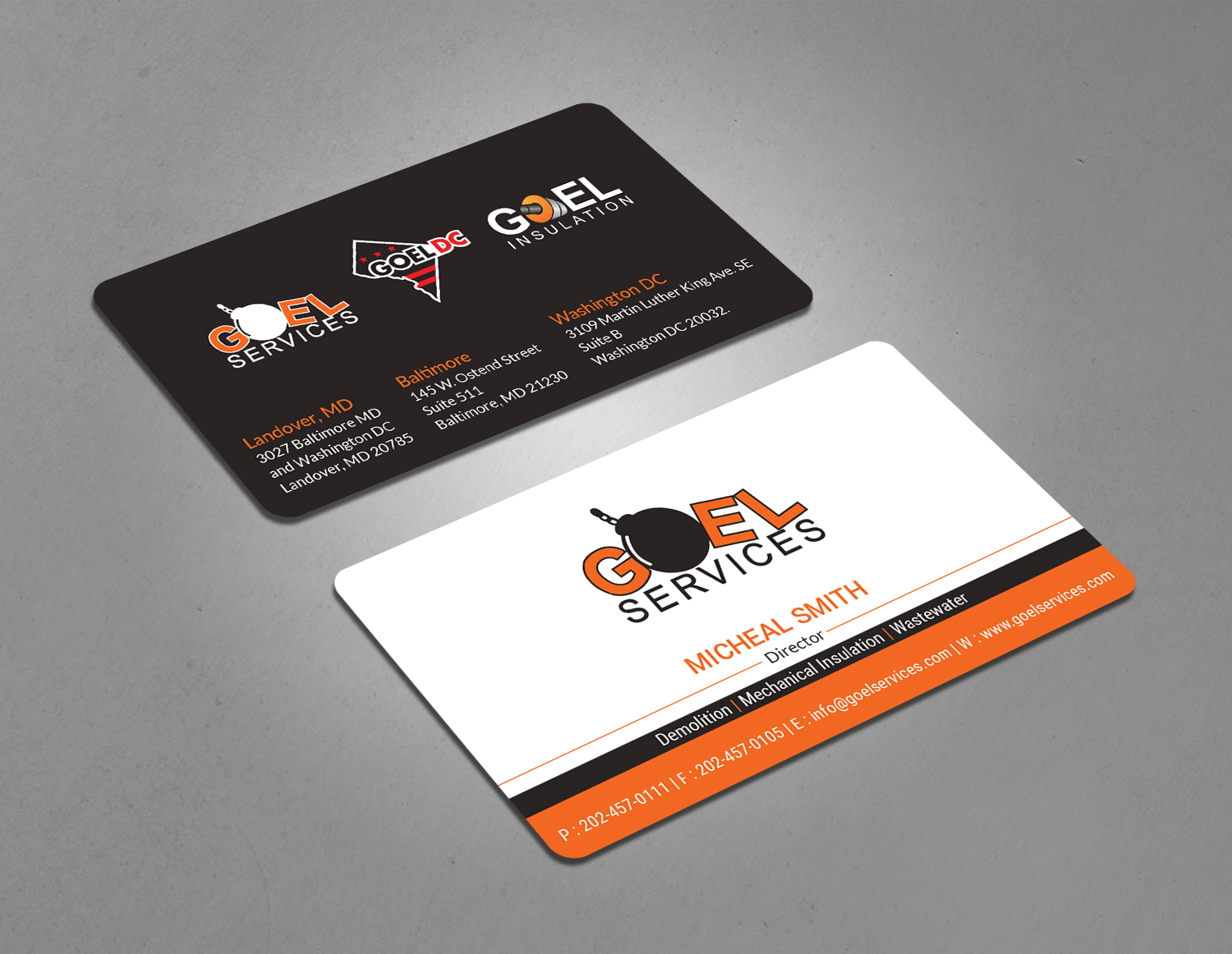 Business Card Design by Tripti Ranjan Gain for Goel Services, Inc | Design #21166398