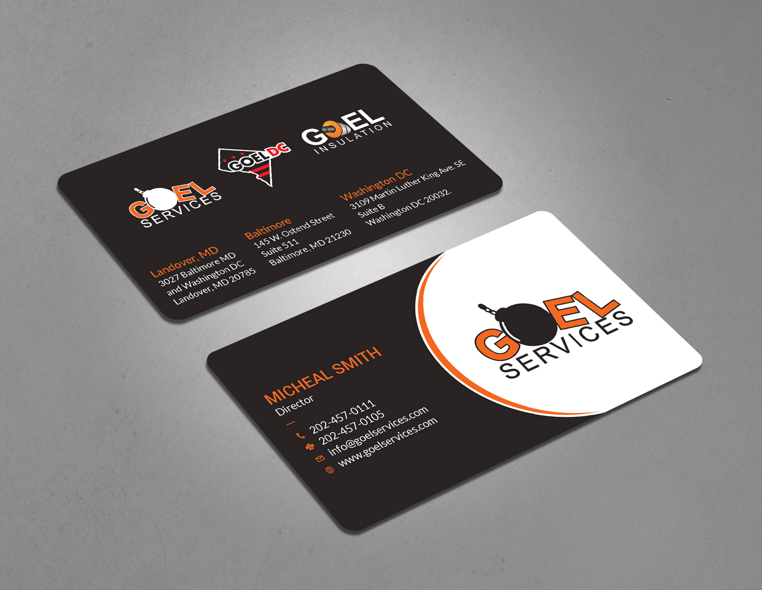 Diseño de Tarjeta de Presentación por Tripti Ranjan Gain para Goel Services, Inc | Diseño #21166402