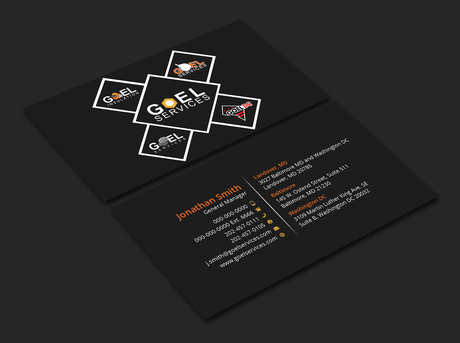 Business Card Design by Bold Pixels for Goel Services, Inc | Design #21163797