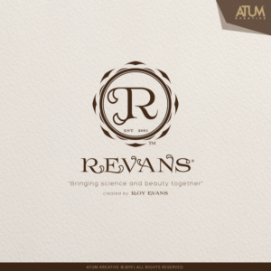 Main/title: Revans Taglines: Bringing science and beauty together. Created by Roy Evans | Logo Design by Atum Kreative™