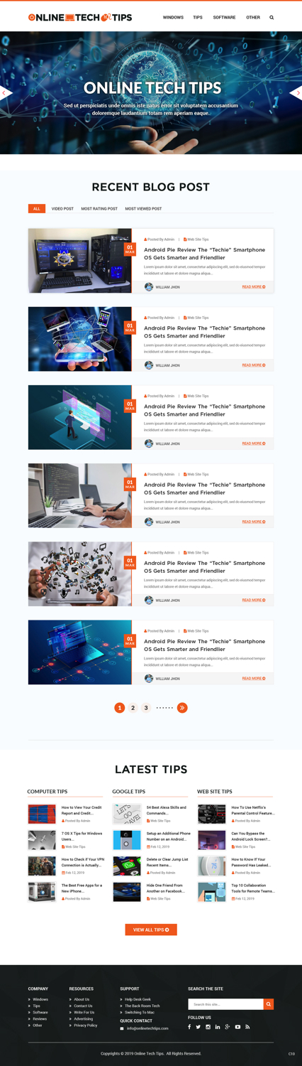 Web Design by pb for Online Tech Tips.com, LLC | Design #21160980