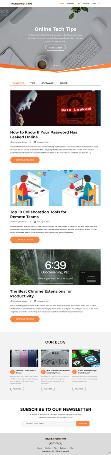 Web Design by pb for Online Tech Tips.com, LLC | Design #21169341