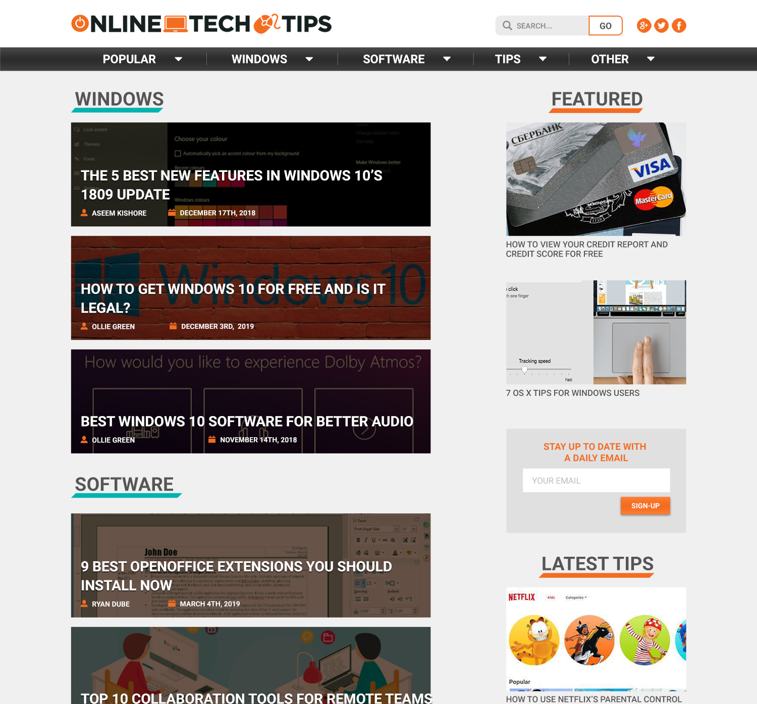 Web Design par TabDesigns pour Online Tech Tips.com, LLC | Design #21178752