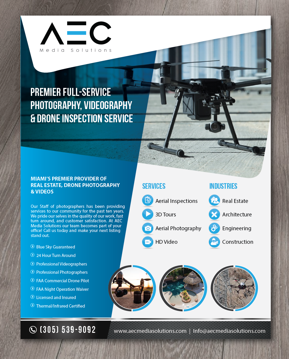 Flyer-Design von alex989 für AEC Drone Services | Design #21187256