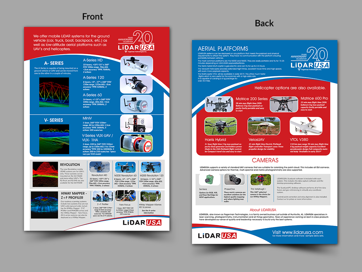 Flyer Design by innovative earth for Fagerman Technologies Inc. LiDAR USA | Design #21161965