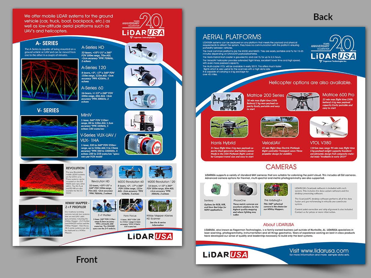 Flyer Design by innovative earth for Fagerman Technologies Inc. LiDAR USA | Design #21175474