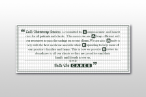 Dells Vet Core Values | Signage Design by Nightmist