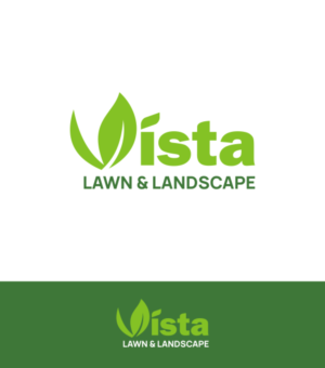 Vista (as the main letters) Lawn and Landscape (below the name Vista) | Logo Design by DoMadic