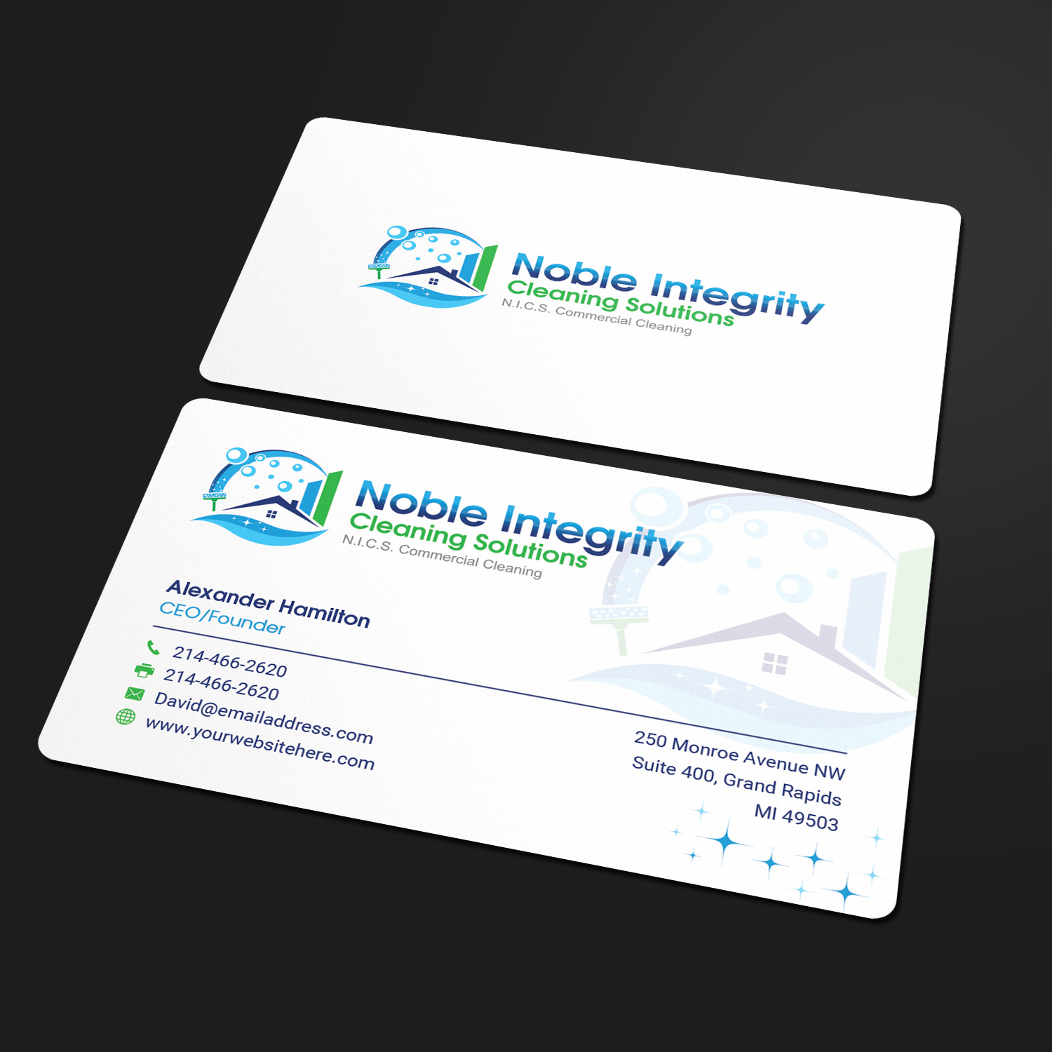 Diseño de Tarjeta de Presentación por Sandaruwan para Noble Integrity Cleaning Solutions | Diseño #21181487