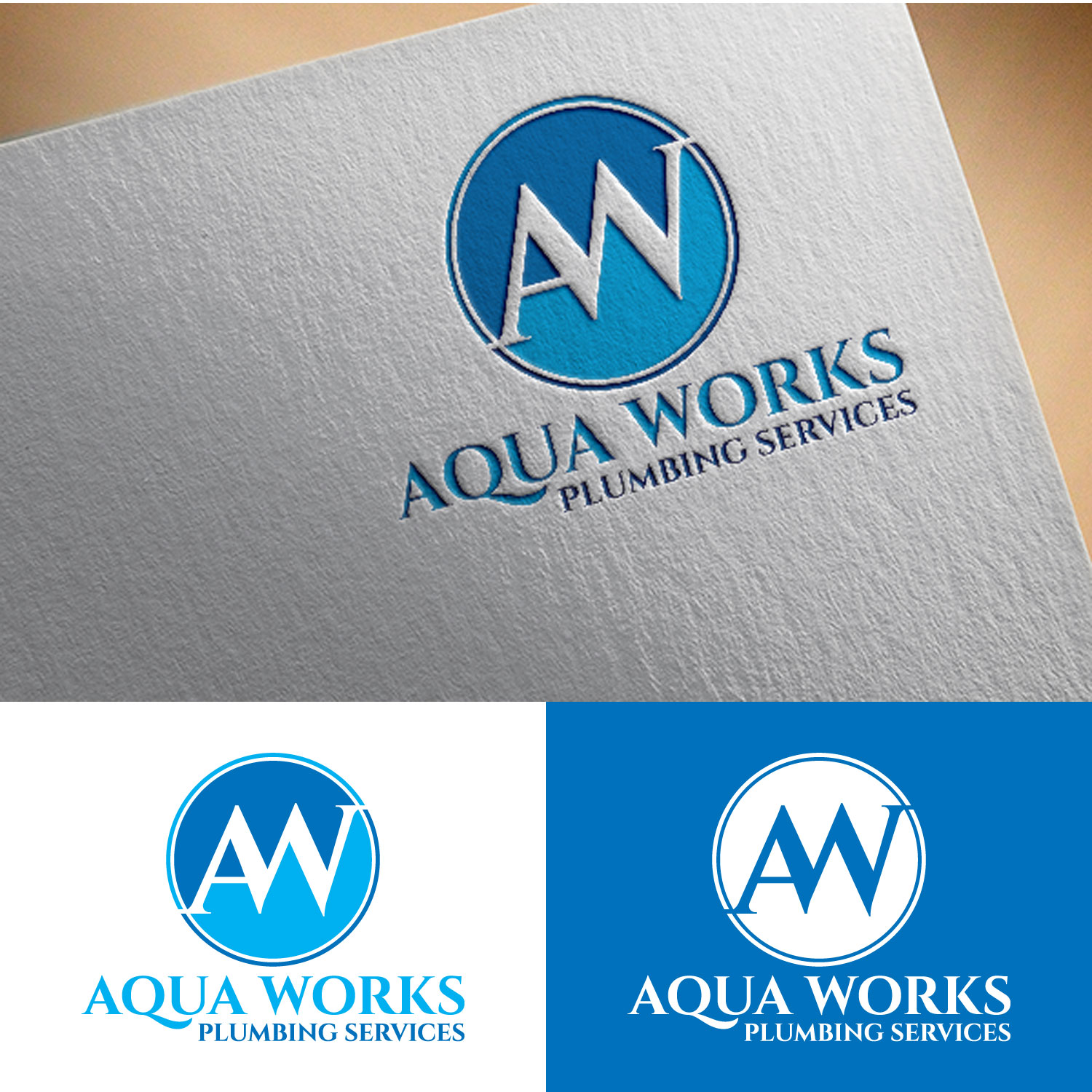 Logo Design by Rupok MT for Aqua Works Plumbing Co. | Design #21173992