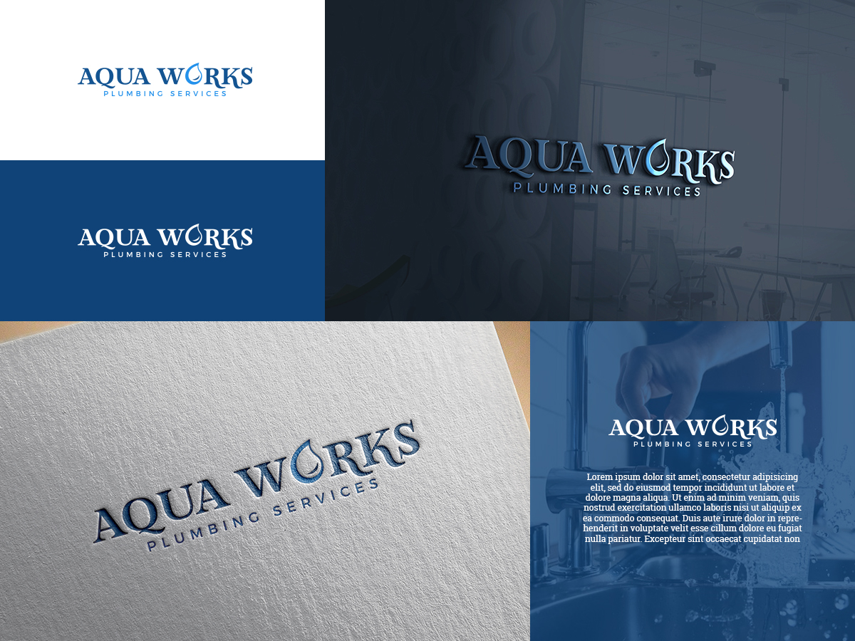 Logo Design by happybrain design for Aqua Works Plumbing Co. | Design #21174880