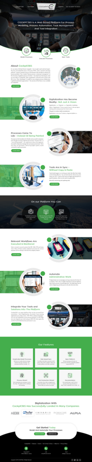 Cockpit365 - Platform for Digitalisation - Web Page | Diseño Web por Sbss
