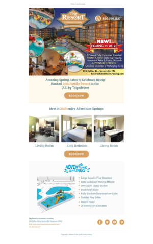 Email Marketing Design by Brajpal Freelance Website Designer for Smoky Mountain Resorts | Design: #21181972