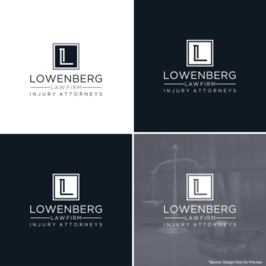 Main Text: Lowenberg Law Firm • Tagline: Injury Attorneys | Logo Design by CIG Designer