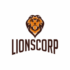 Just a Lions head as the main logo, and Lionscorp written below  | Logo Design by tejo