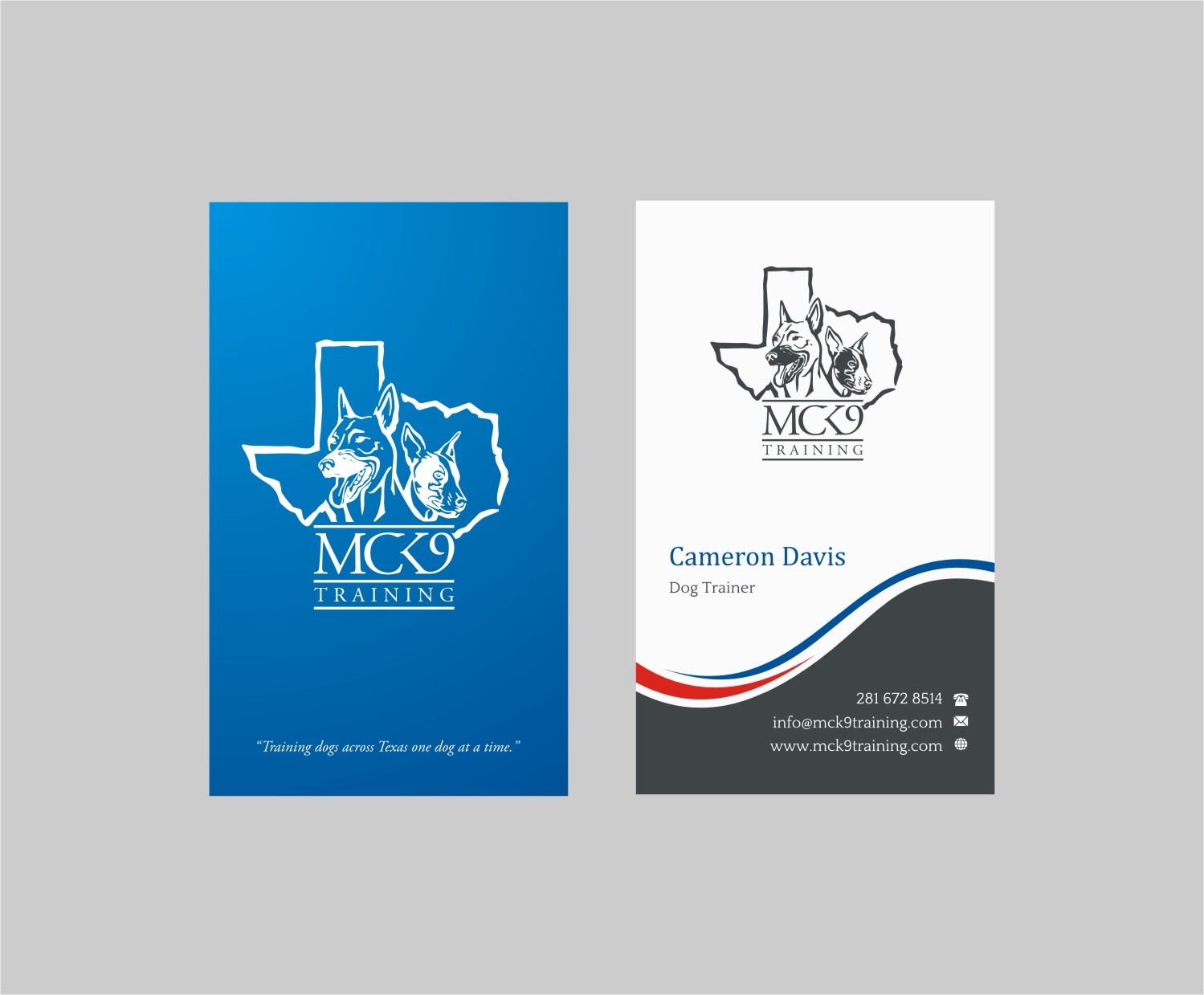 Visitenkarten-Design von INDIAN_Ashok für MC K9 Training | Design #21200572