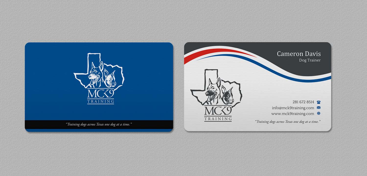 Visitenkarten-Design von INDIAN_Ashok für MC K9 Training | Design #21200689