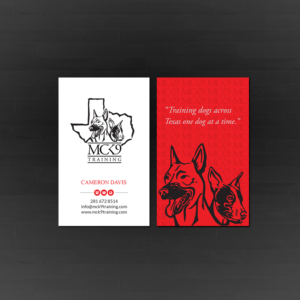 Business Card Design by Creations Box 2015 for MC K9 Training | Design: #21213422