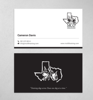 Business Card Design by chandrayaan.creative for MC K9 Training | Design: #21199018