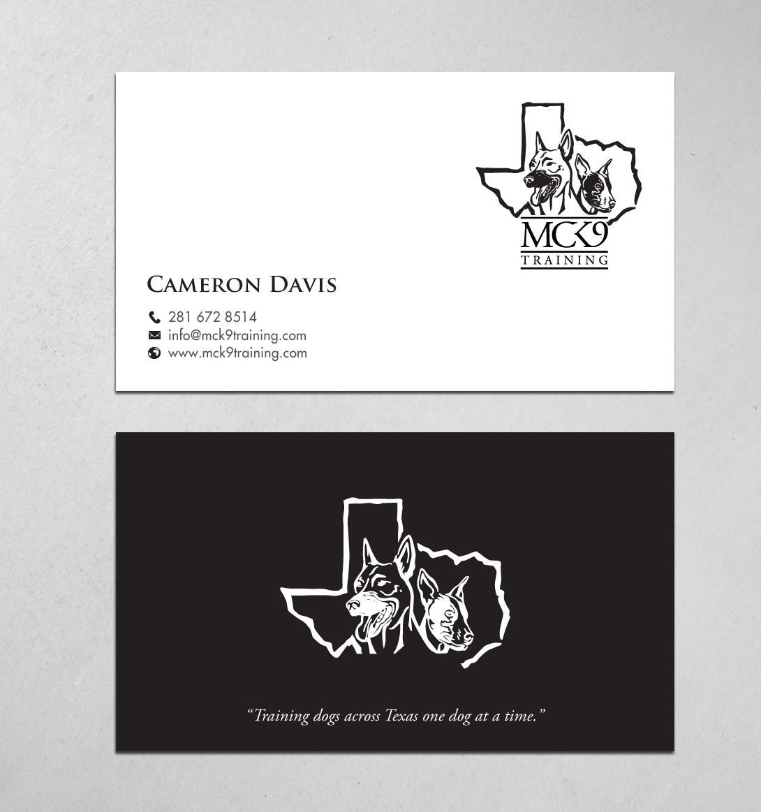 Business Card Design by chandrayaan.creative for MC K9 Training | Design #21199020