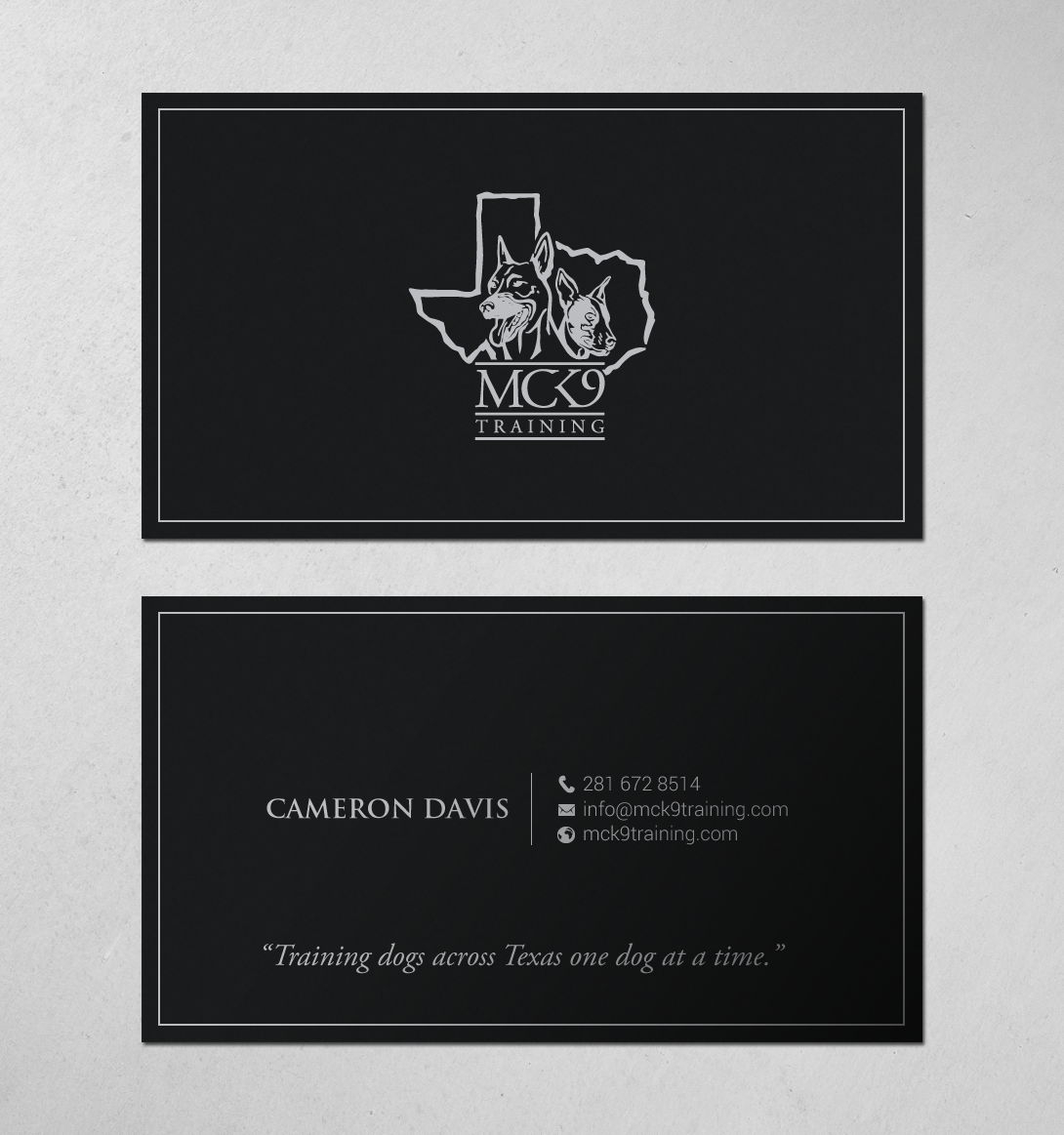 Business Card Design by chandrayaan.creative for MC K9 Training | Design #21199040