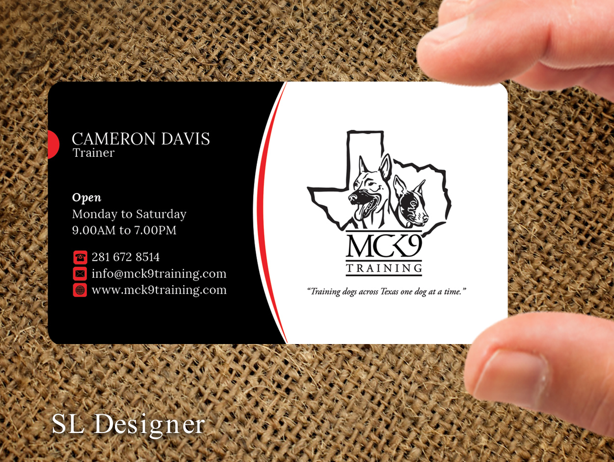 Business Card Design by SL Designer for MC K9 Training | Design #21197113