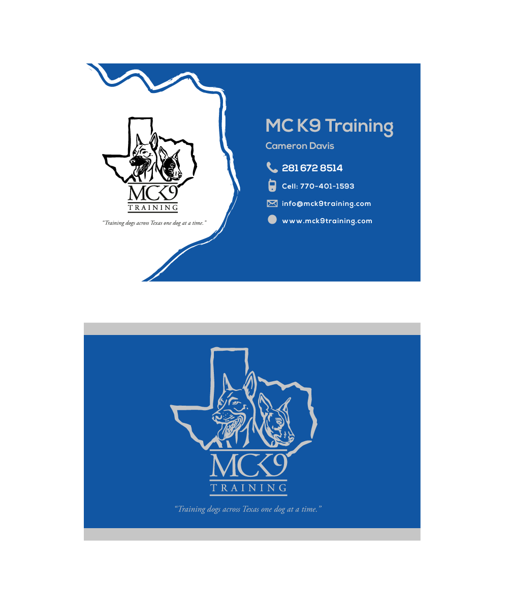 Business Card Design by lygraphics for MC K9 Training | Design #21201537