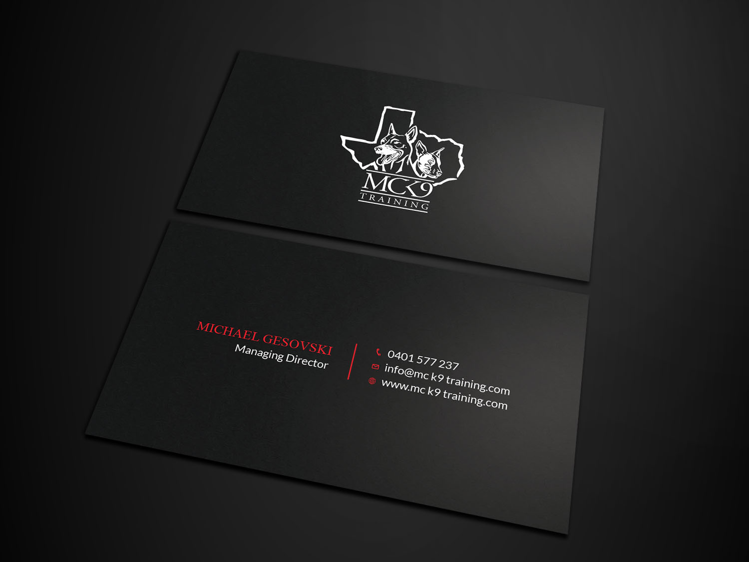 Visitenkarten-Design von Tripti Ranjan Gain für MC K9 Training | Design #21213119