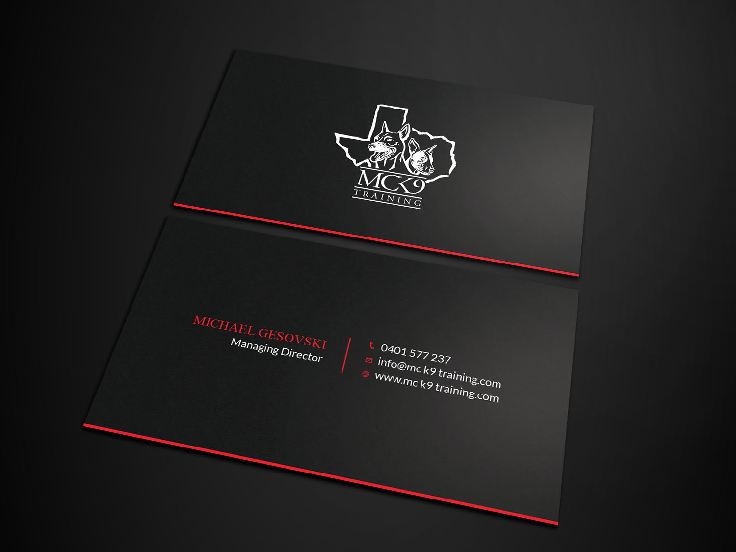 Visitenkarten-Design von Tripti Ranjan Gain für MC K9 Training | Design #21213120