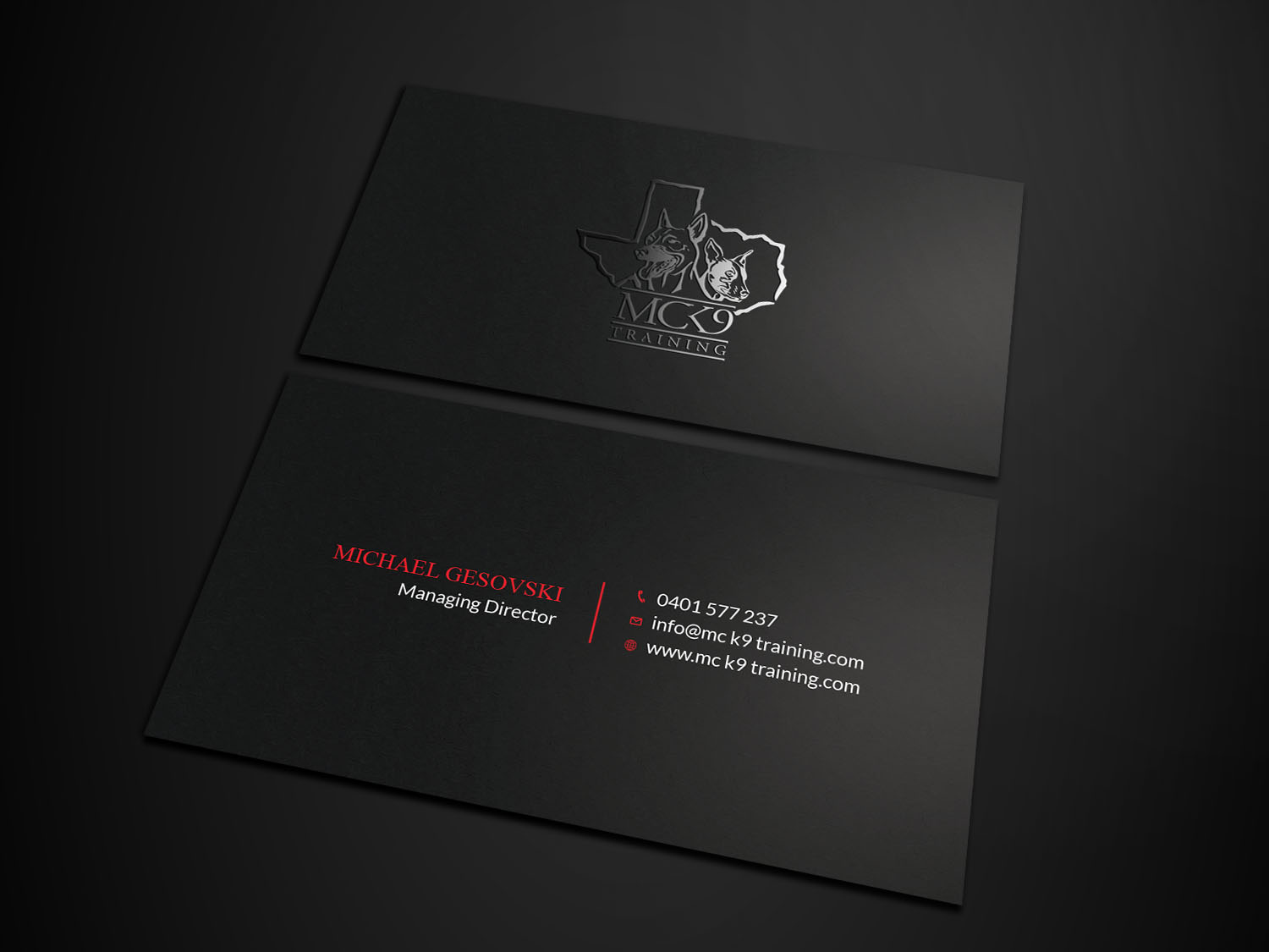 Visitenkarten-Design von Tripti Ranjan Gain für MC K9 Training | Design #21213121