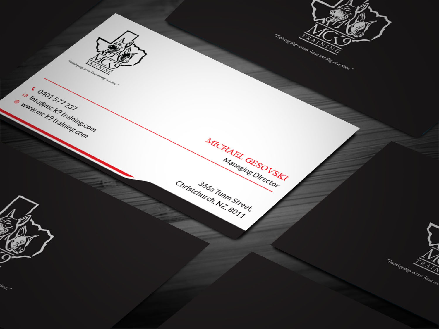 Visitenkarten-Design von Tripti Ranjan Gain für MC K9 Training | Design #21213126