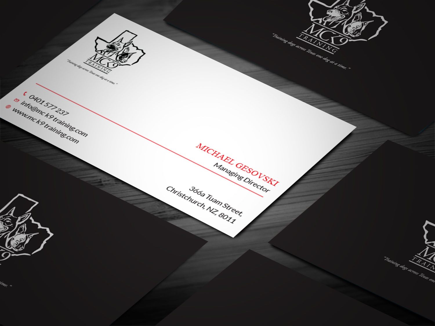 Visitenkarten-Design von Tripti Ranjan Gain für MC K9 Training | Design #21213127