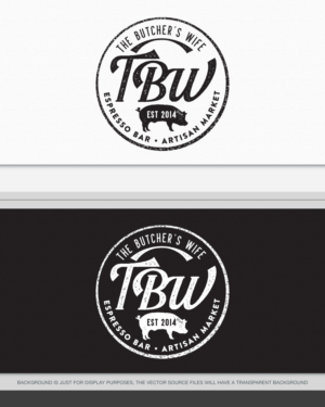 Initials TBW/The Butcher's Wife/EST 2014/espresso bar/artisan market | Logo Design by AD-X