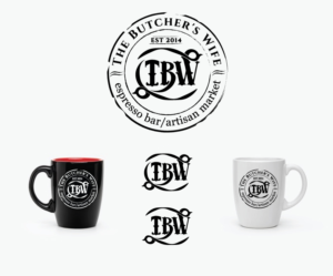 Initials TBW/The Butcher's Wife/EST 2014/espresso bar/artisan market | Logo Design by Juli creation