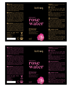 Label for ORGANIC ROSE WATER | Label Design by Sergio Coelho