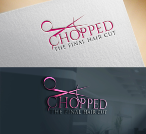 "CHOPPED"  then under it (The final hair cut) | Logo Design by design_ghost 2