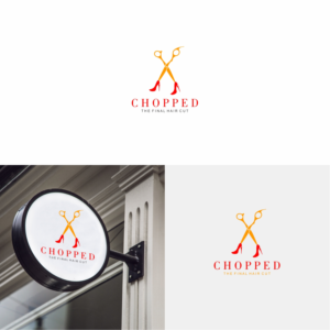 "CHOPPED"  then under it (The final hair cut) | Logo Design by soriyeee