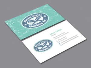 Family owned plumbing contractor needs eye catching business card design | Business Card Design by Bold Pixels