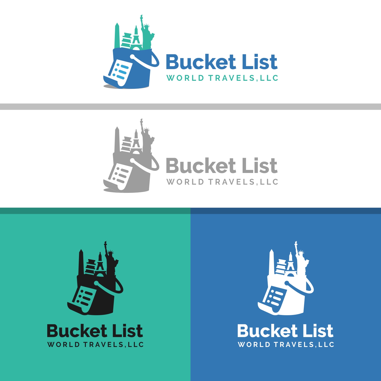 Logo Design by Farqaleit™ for Bucket List World Travels, LLC. | Design #21221958
