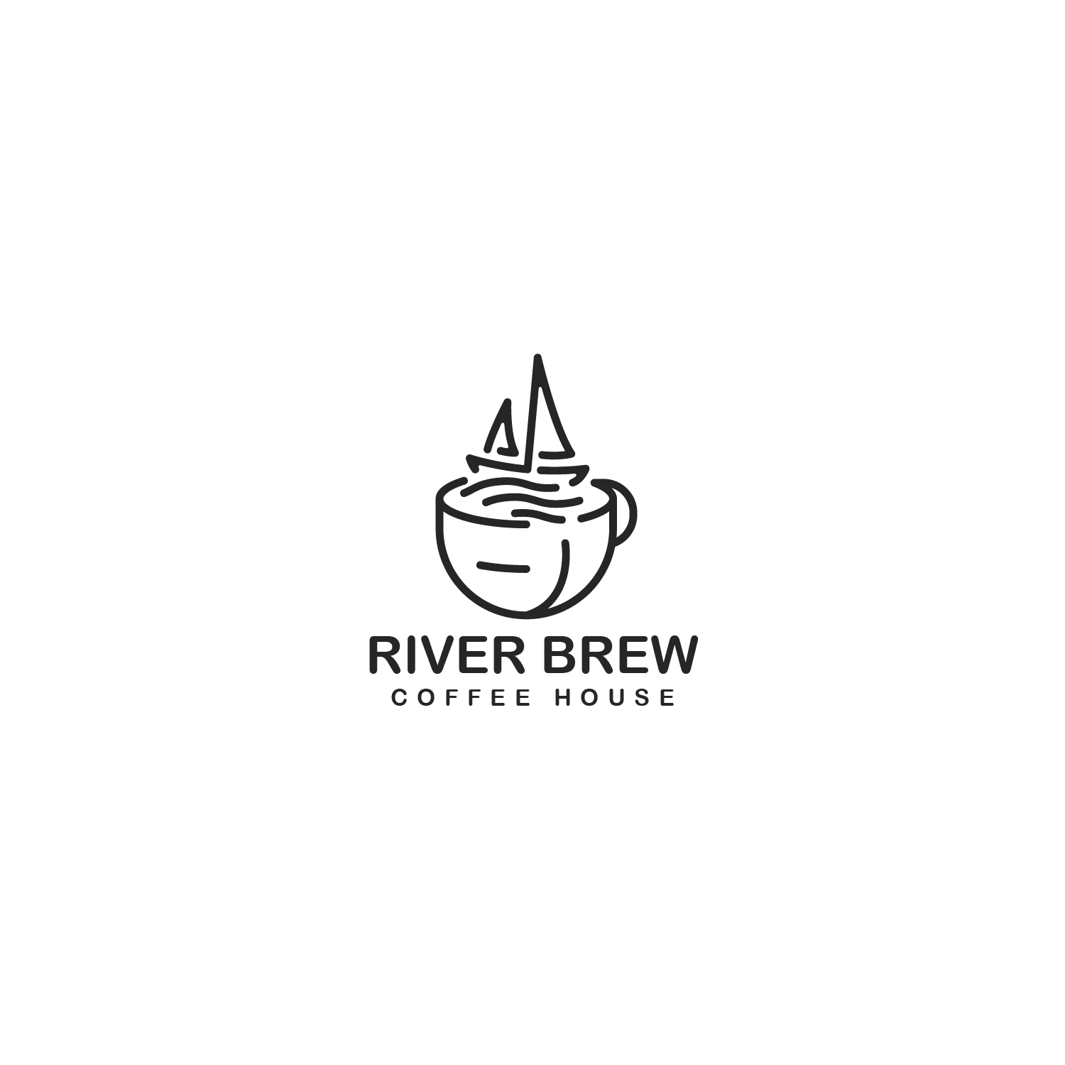 Logo Design by Ross_Creates for River Brew Coffee House | Design #21229076